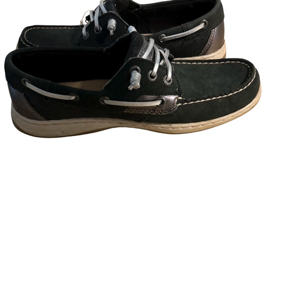 SPERRY TOP-SIDER IVYFISH NAVY SILVER BOAT SHOES SIZE: 7.5 M Preppy School - Picture 3 of 8